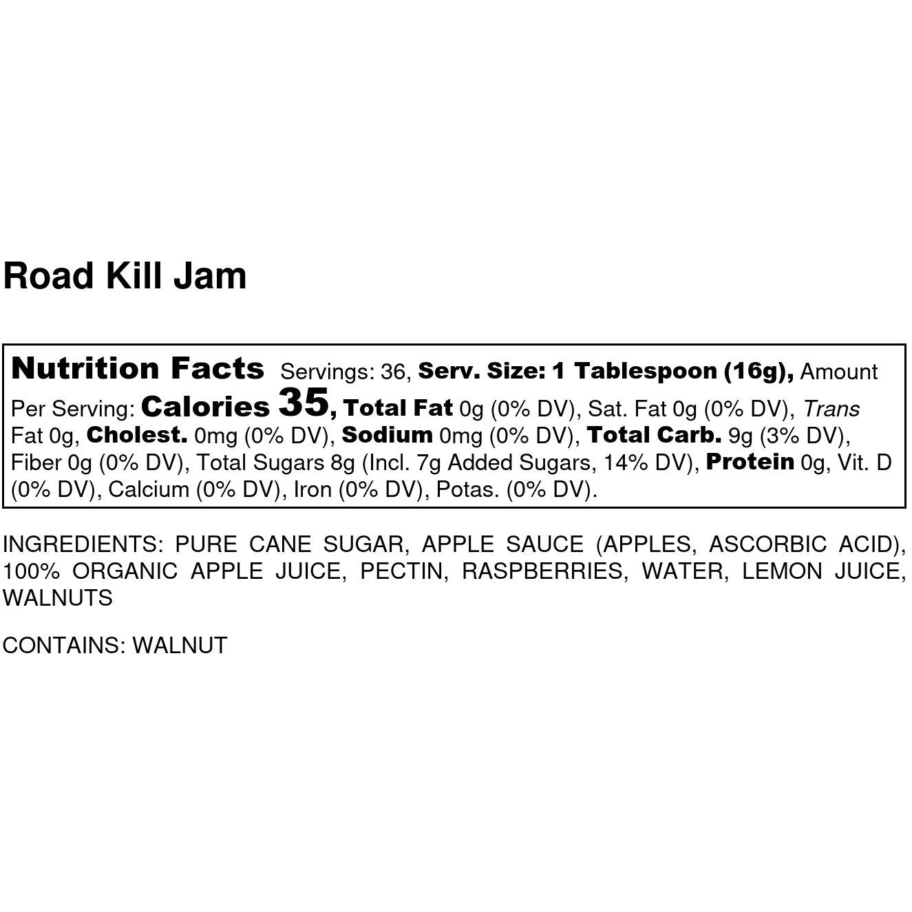 Road Kill Jam, 16 oz Mason Jar
