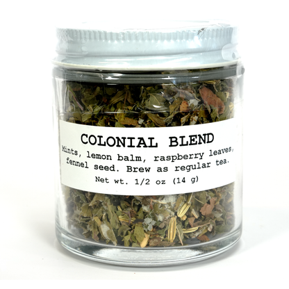 Colonial Blend Herbal Tea, 1/2 oz (14 g) or 3/4 oz (21 g) - Mint, Lemon Balm, Red Raspberry Leaf & Fennel Seed