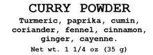 Curry Powder Seasoning Blend - 2 oz (56 g)
