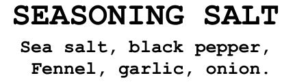 Culinary Seasoning Blend with Salt, 2 oz (56 g)- Made With Sea Salt, Black Pepper, Fennel, Garlic, and Onion