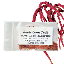 Organic Love Lies Bleeding Seeds (Amaranthus caudatus) 500 Seeds (0.5 Grams) - Foxtail Amaranth, Love-Lies Bleeding, Tassel Flowe, Velvet Flower, Gorgeous Unique Cut Flower by Smoke Camp Crafts