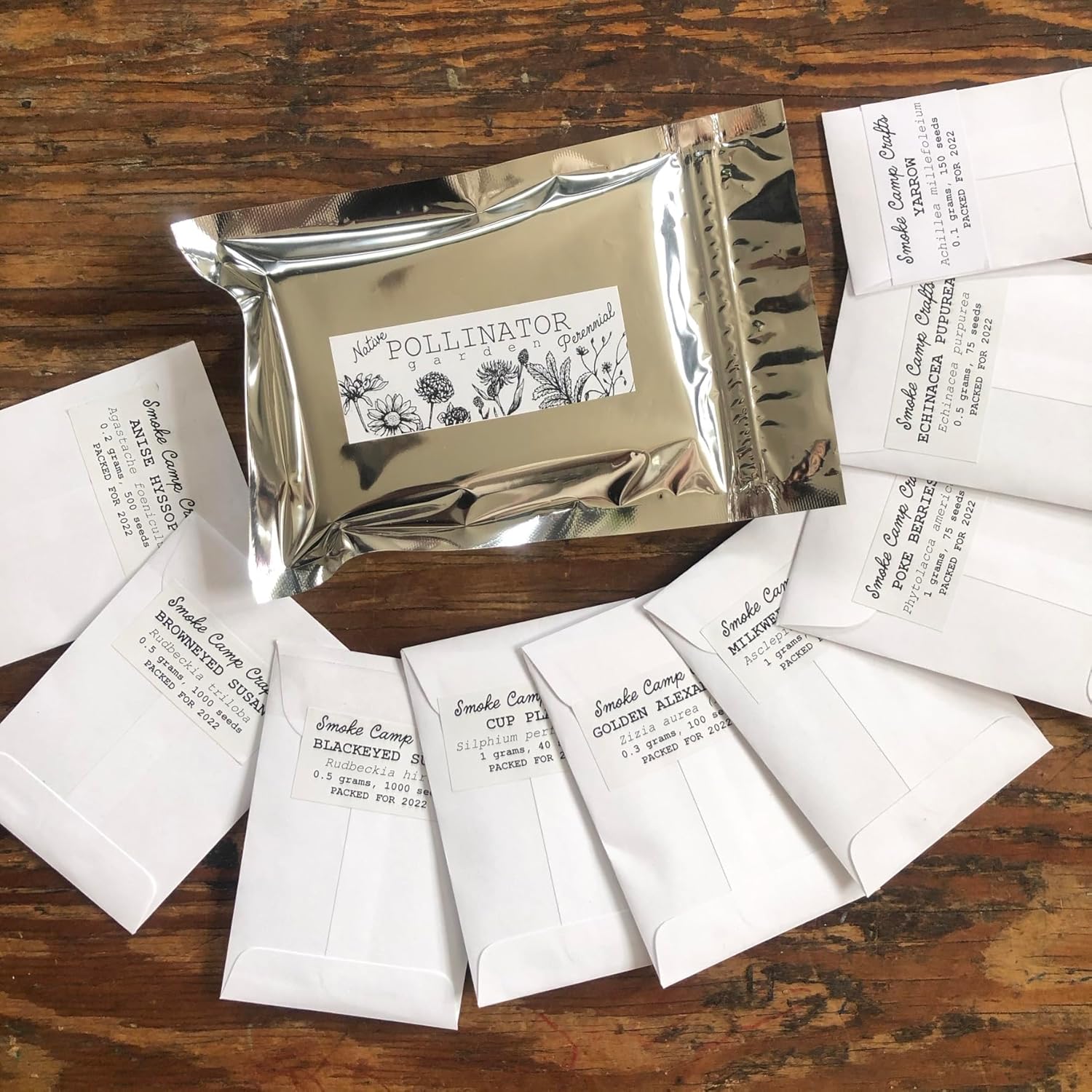 small packets of wildflower seeds Pollinator Seed Kit, 3,000 Seeds, Organic Perennial Wildflower Seeds, – Smoke Camp Crafts