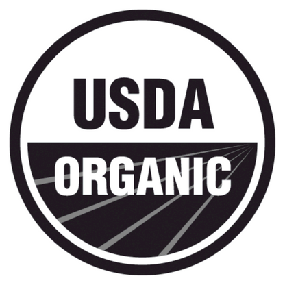 The USDA Organic logo, in black and white, features bold USDA above ORGANIC within a circle and stylized field lines—on Zucchini, Black Beauty (Cucurbita pepo) 50 Organic Seeds (3g) by Smoke Camp Crafts.