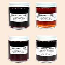 Four Pack Jam & Jelly Gift Set | Bramble Berry Jam & Jelly Collection |  Berry Berry Berry Jam | Blackberry Jam | Gooseberry Jelly | Raspberry Jam