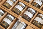 Herbal Tea Gift Set- 10-pack, 10 Sample Sized Jars with Tea Infuser