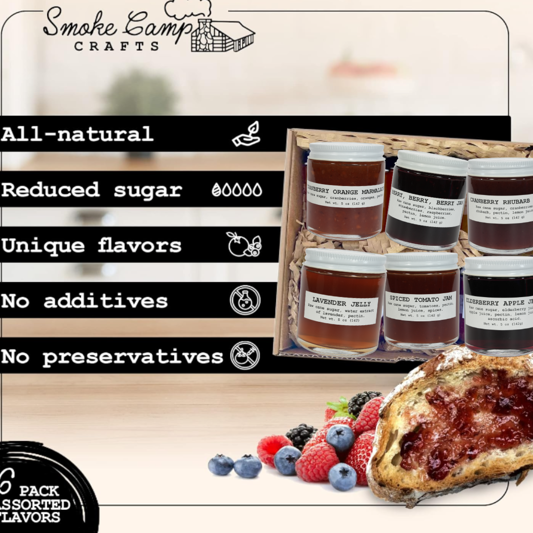 Six Pack of Jams and Jellies | Chef's Choice - Six Unusual Jams and Jellies in 5 oz Jars