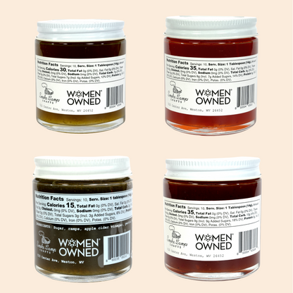 Four Pack Jam & Jelly Gift Set | Savory Jam & Jelly Collection |  Ramp  | Spiced Tomato | Green Pepper | Hot Pepper | 4-pack 5 oz Jars